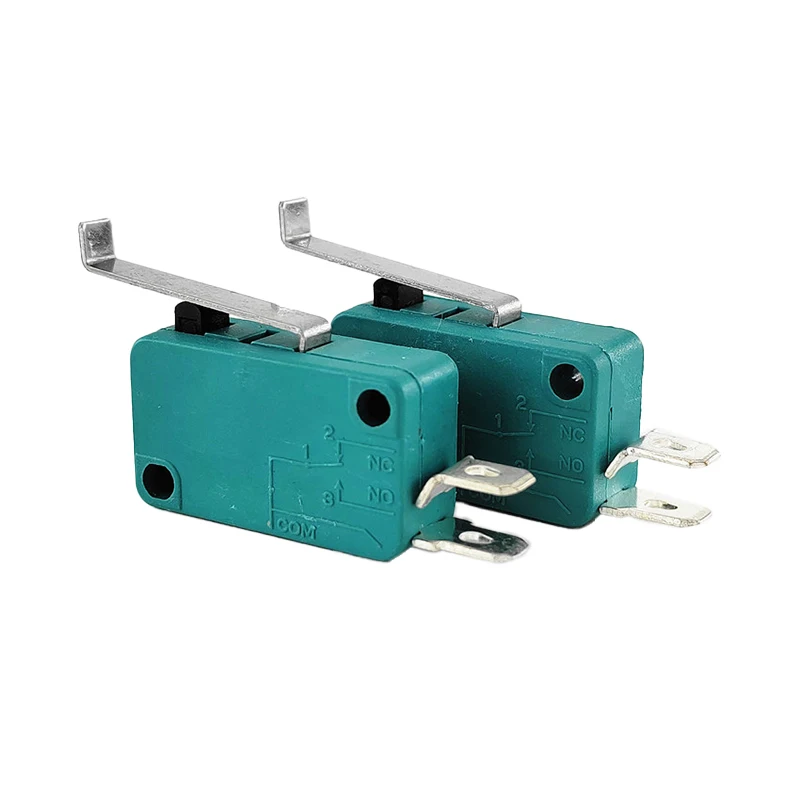 High power current electronic micro limit switch with long handle KW7 series green small Limit travel micro switch