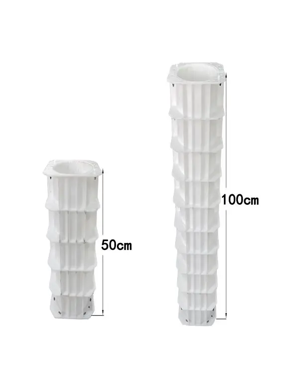 White Cylinder Reinforced Polypropylene wood pillar mould Plastic Moulds