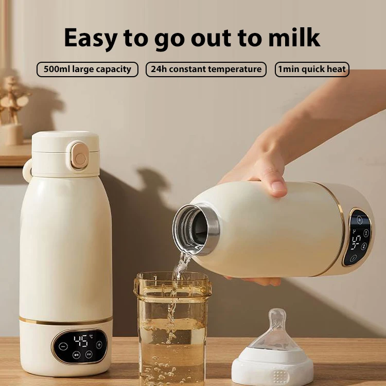 Rechargeable Wireless 316 Stainless Steel JR07 Pro Baby Bottle Warmer Electric Water Warmer Bottle With Usb Milk Warmer Machine