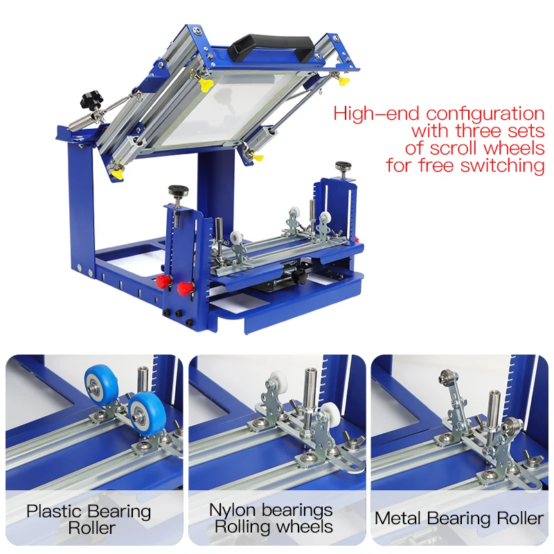 Manual Curved Screen Printer Easy-to-Operate Silk Screen Printing Station Cylindrical Conical Plastic/Glass/Metal Label Printer