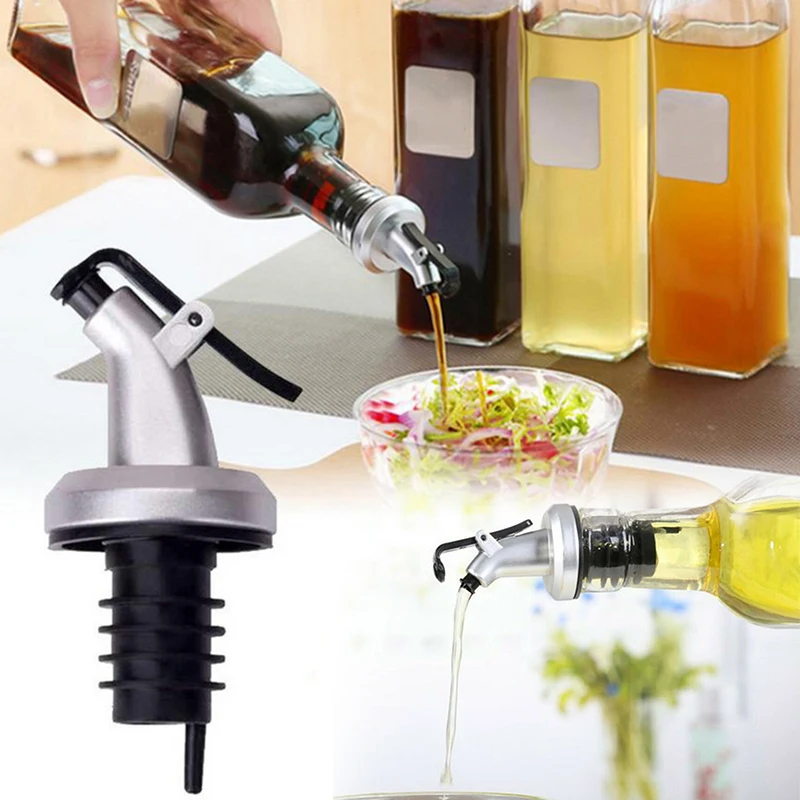 Oil Bottle Stopper Lock Plug Seal Leak-proof Food Grade Rubber Nozzle Sprayer Liquor Dispenser Wine Pourer Kitchen Tool