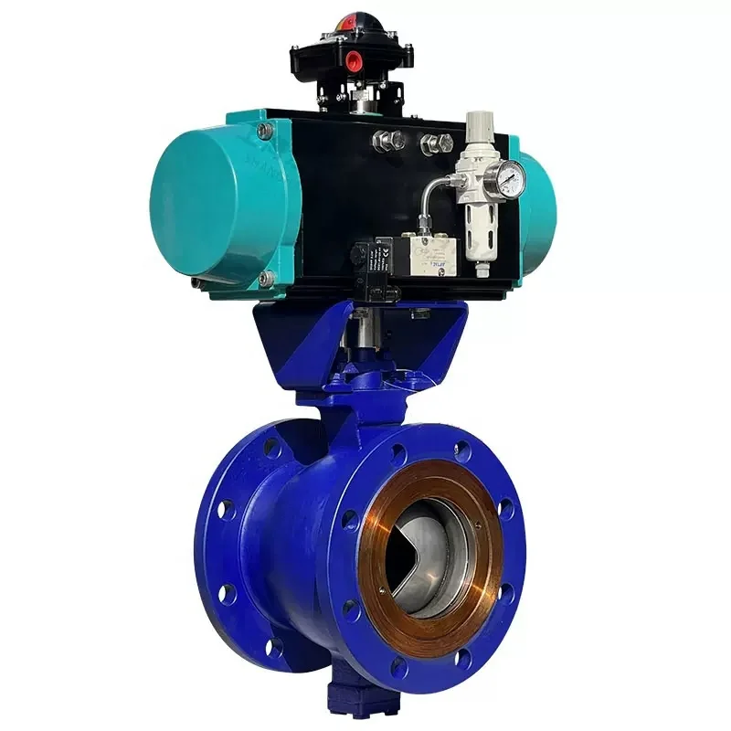 Пневматический привод из литой стали DN200 PN16 V Шаровой Клапан сегмента порта