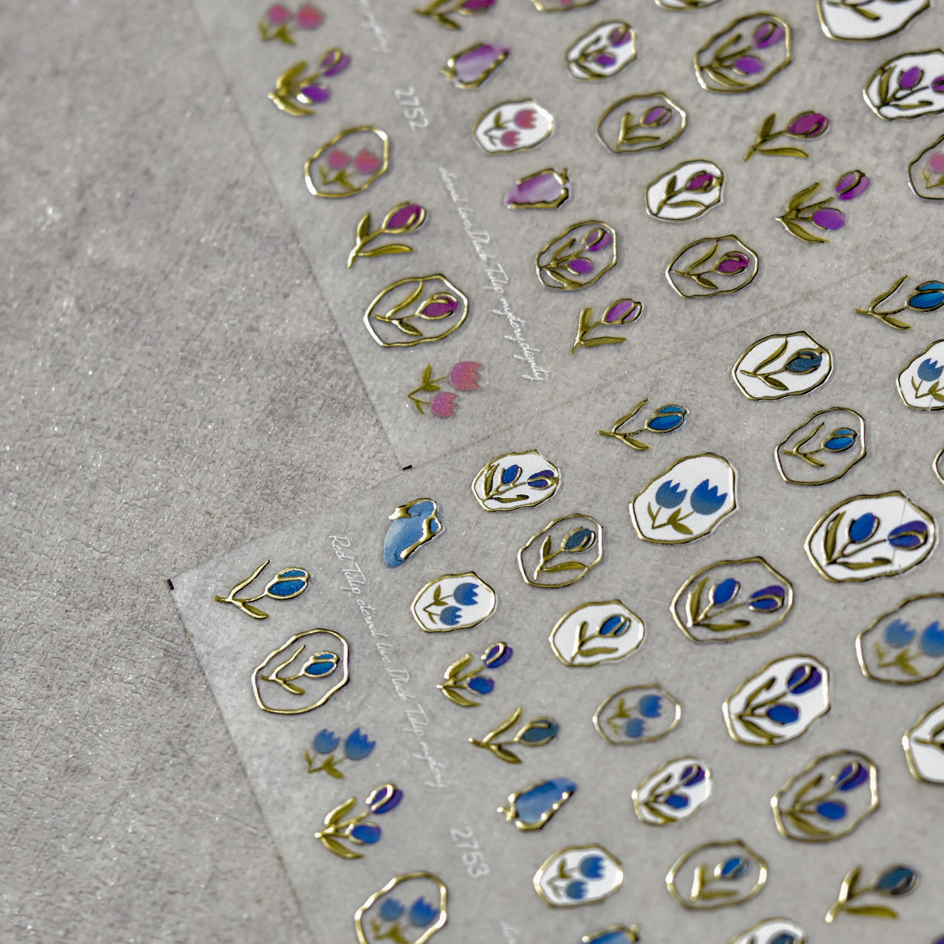 nail sticker factory wholesale flowers tomoni sticker self-adhesive spring tulip  5d emboss stickers for nail