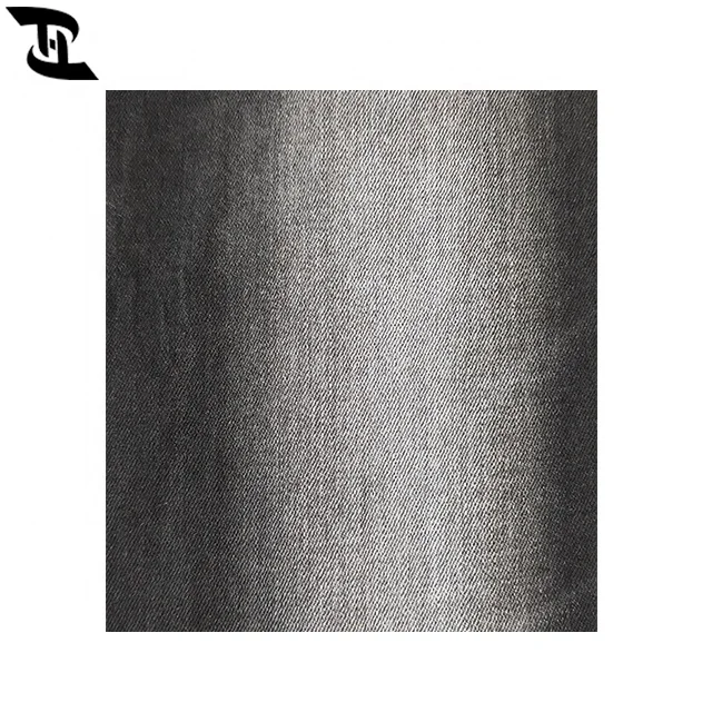 Wholesale cotton lycra satin stretch denim jeans fabric black and textile for clothing YH1275H