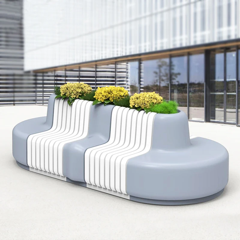 Y691 Modern flowerpot round seating big chair customized outdoor furniture sofa garden set outdoor bench waiting chair