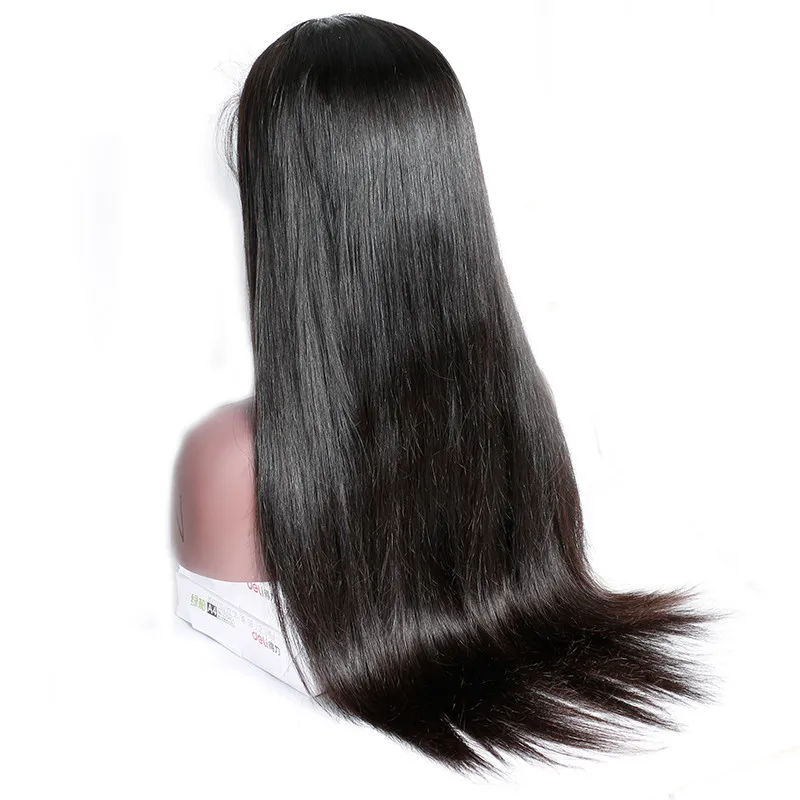 Super Double Drawn Human Hair 100% Top Quality Raw Virgin Unprocessed Vietnamese Hair Bone Straight 1 Piece Long Lace Front Wigs