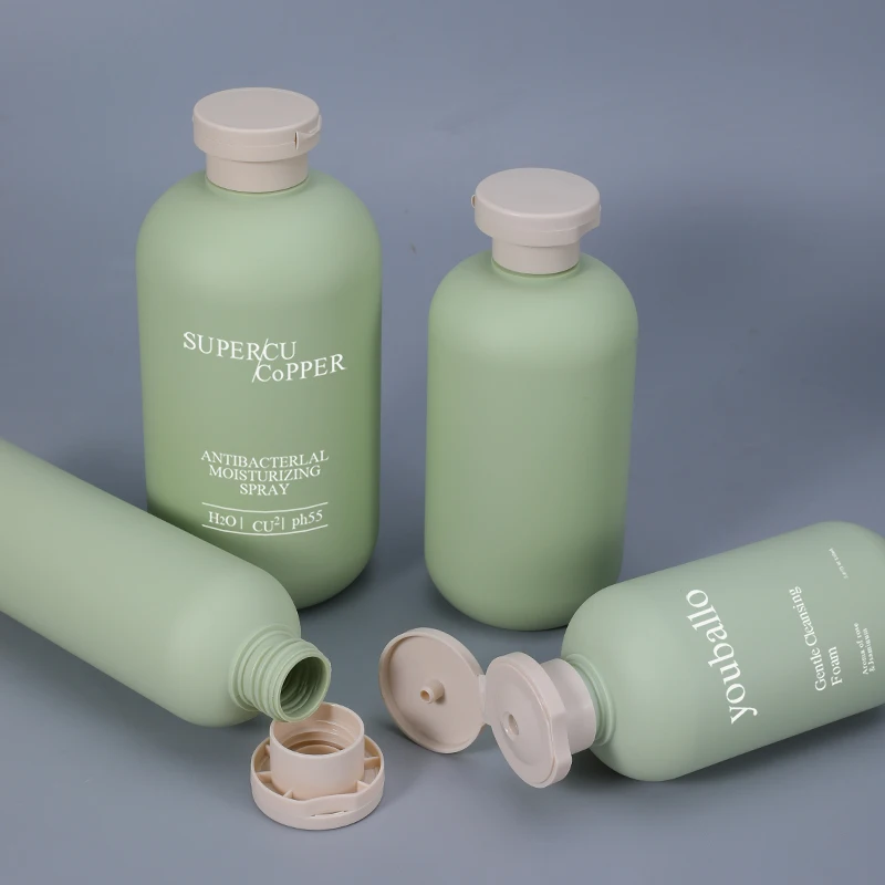 Wholesale Custom Logo Plastic Cosmetic Shampoo Bottle With Flap Cap
