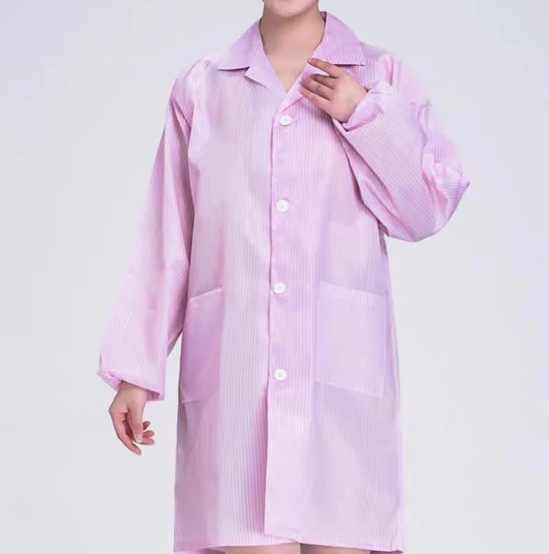 reusable 5mm grid esd smocks industrial clean room dust clothes antistatic work smock gown polo t shirt antistatic tshirt