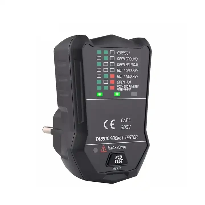 Wholesale TA891C 175V~250V Voltage Tester EU Plug European Socket Tester