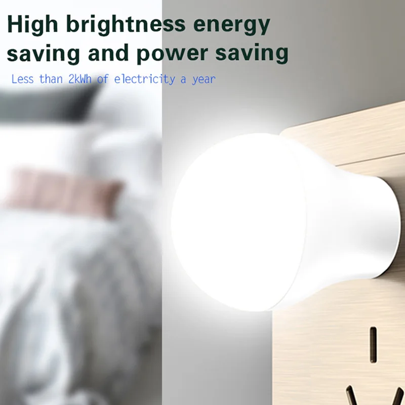 Mini LED Night Light Emergency Power Outage Use Outdoor Lighting Reading USB plug in Lights bedside lamp