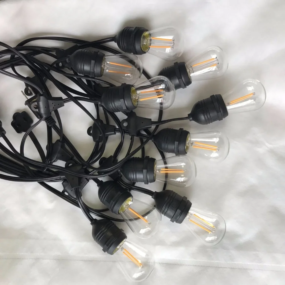 48ft US EU standard led string lights ip65 waterproof s14 string