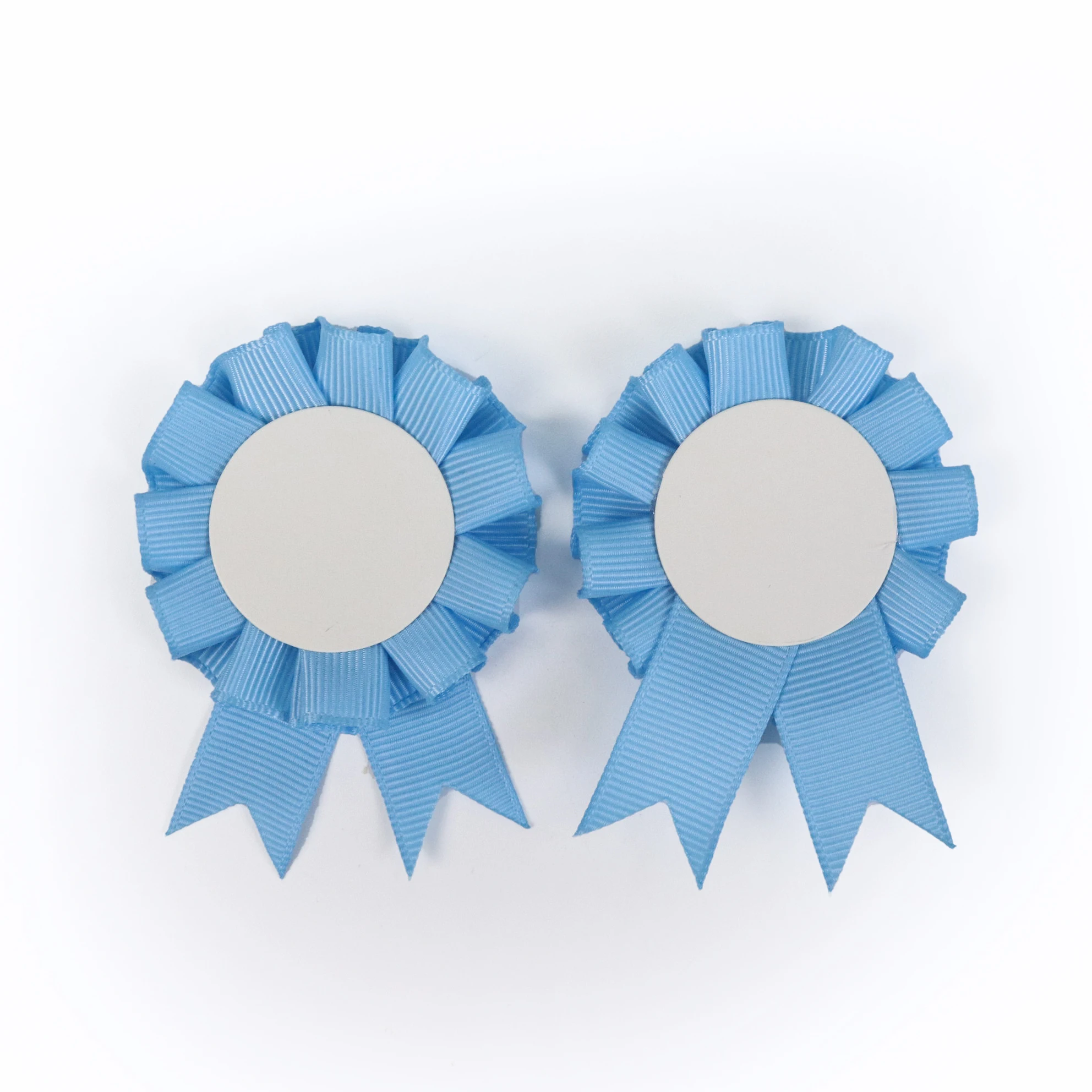 pleated satin award ribbon with button badge pin grosgrain rosette ribbon for decoration