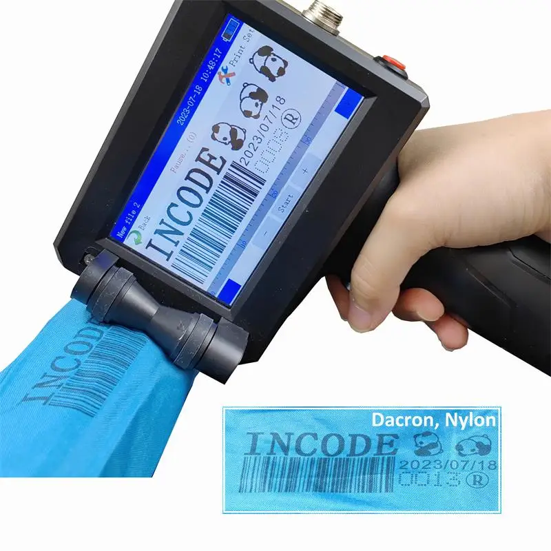 INCODE Cheap Price Yc 100 Small Smart Handheld Pvc Id Card Hand Held Battery Inkjet Printer Provided 4.3 Inch Resistive Screen
