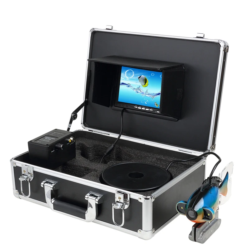 20M Cable Fish Finder 7 Inch Monitor Underwater Fishing Camera Kit 2PCS  LEDs Sun Visor Used For Ice Lake Boat Fishing