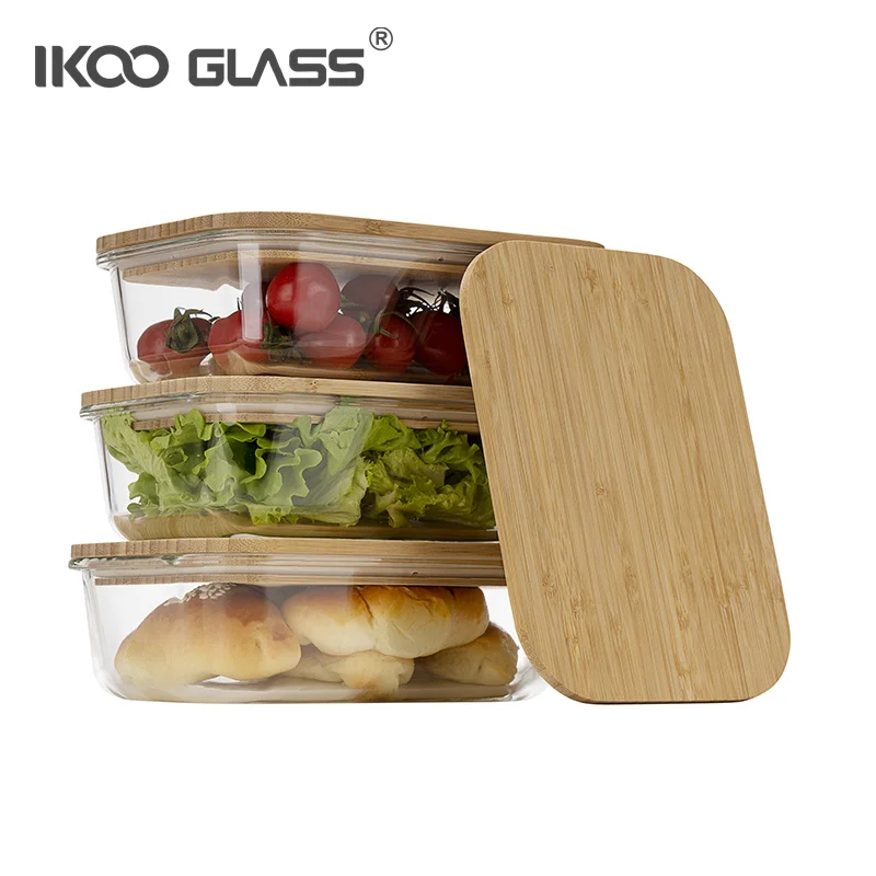 glass food storage container bamboo with eco friendly sustainable bamboo lids