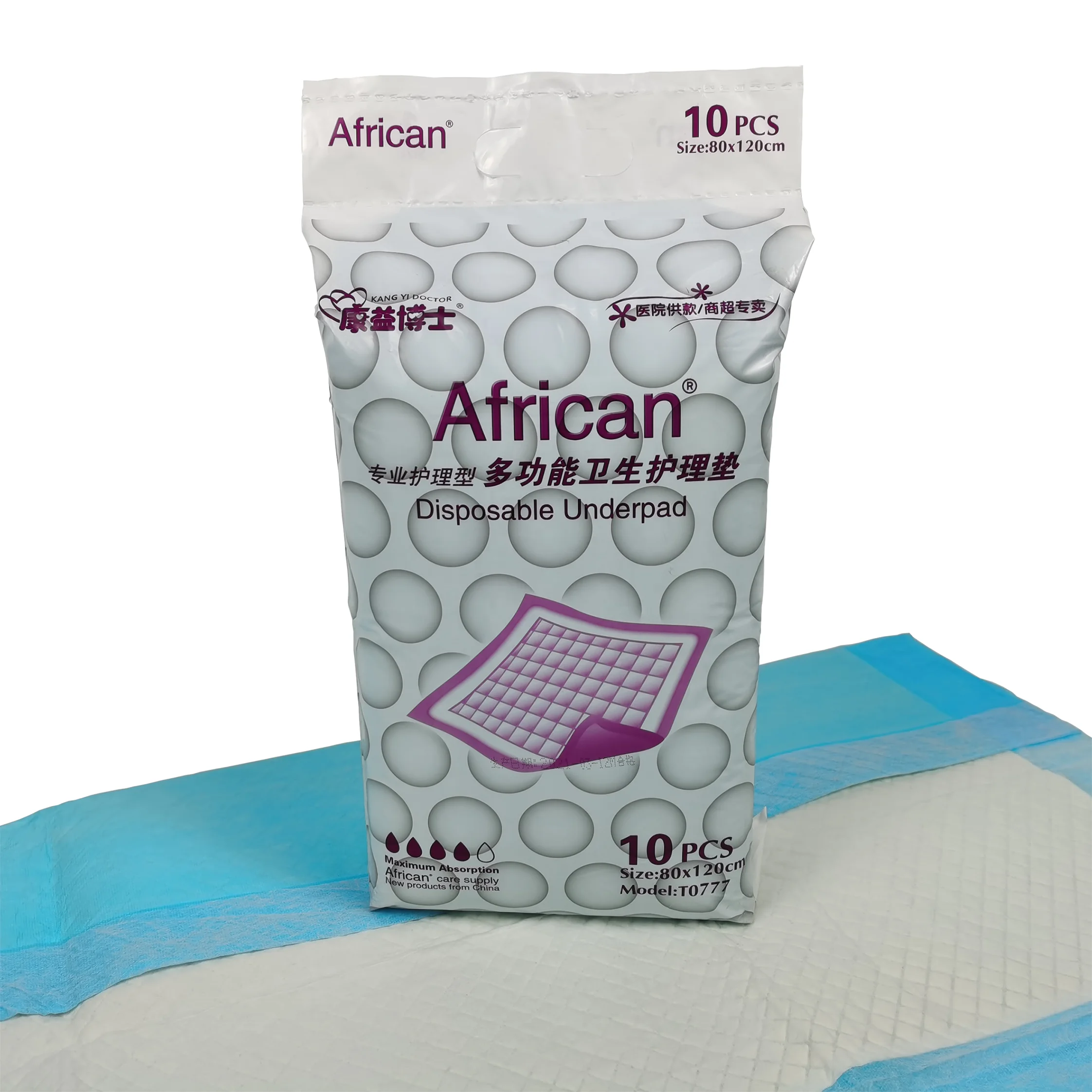
African Adult Under Pads 80x120 waterproof underpad sheet, manufacturer disposable surgical bed underpads 