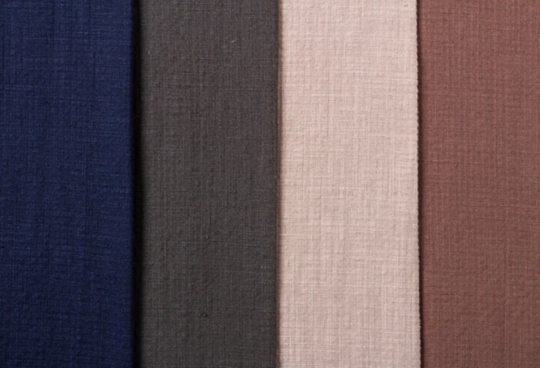 Organic Home Textile Curtain Hot Sale 55 Ramie 45 Linen Dress Cotton Weight Material Yarn Plaid Jacquard Cotton Ramie Fabric