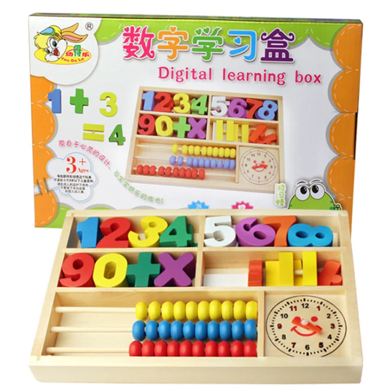 Children early educational intelligent learning baby montessori beads math counting wooden abacus toy for kids