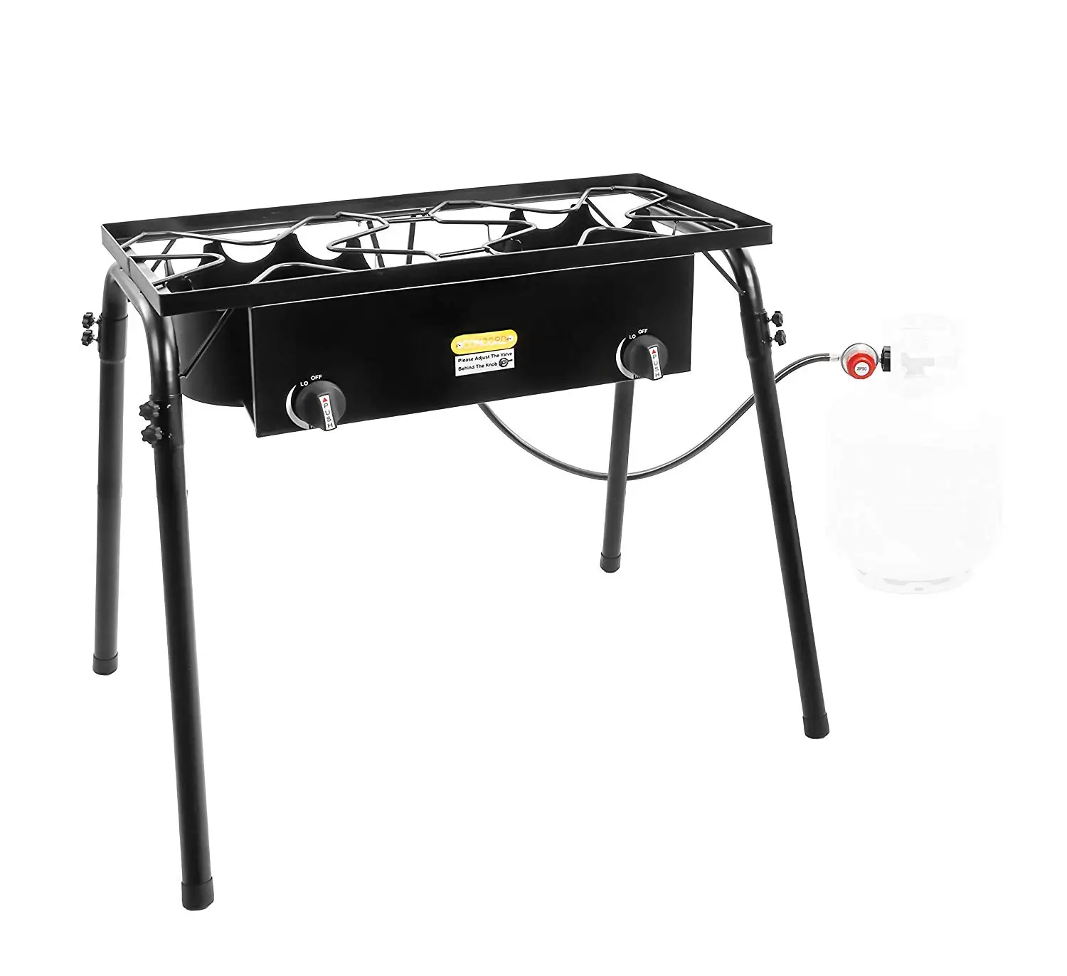 Cast Iron Portable Gas Stove 2 Burners High Pressure for Outdoor Party Food Stall Gifts Store