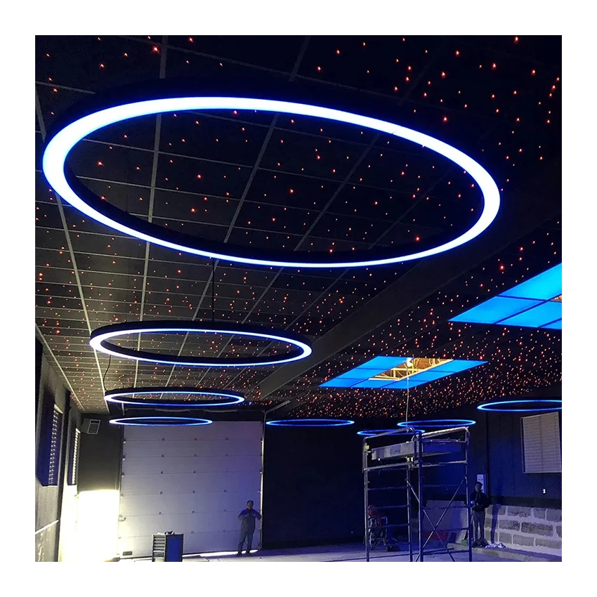 Simple led chandelier lamp RGB/RGBW LED hanging lights round circle pendant light for commercial Lighting