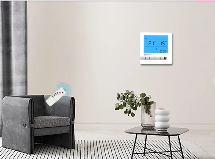 White color thermostat for induction heating boiler ODM OEM gas boiler floor heating system 2022 Mode TM01D