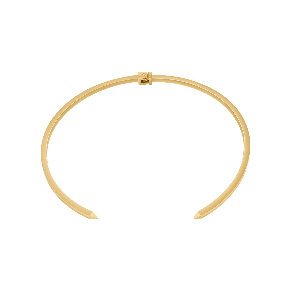 18K Gold Plated Stainless Steel Jewelry Spring Collar Choker Clearance Sale Necklace P9100