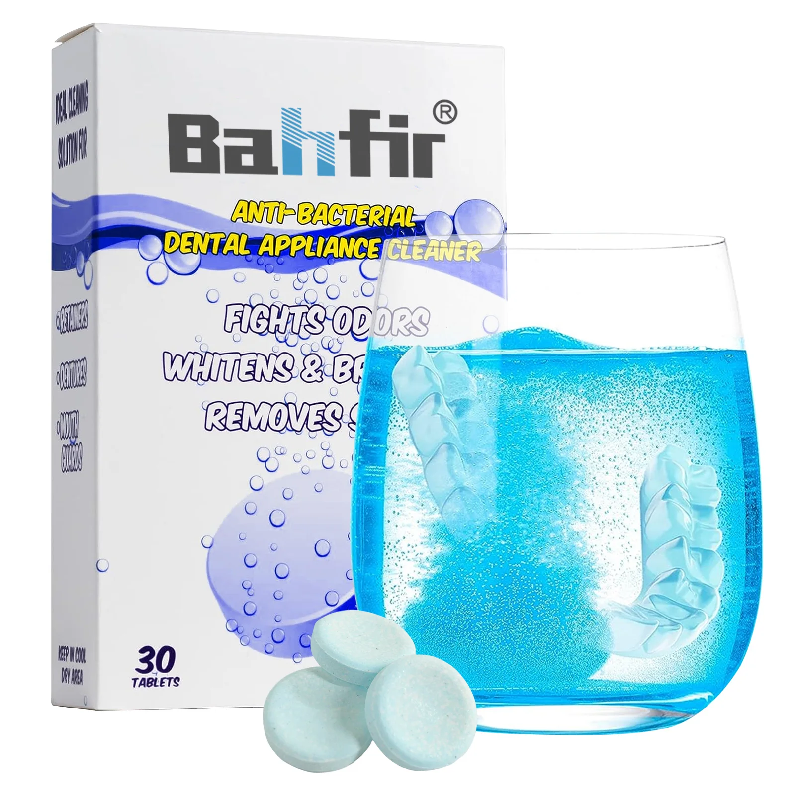 Teeth Retainer Cleaner Denture Cleaning Tablet for Cleaning Mouth Guard Removable Dental Appliances