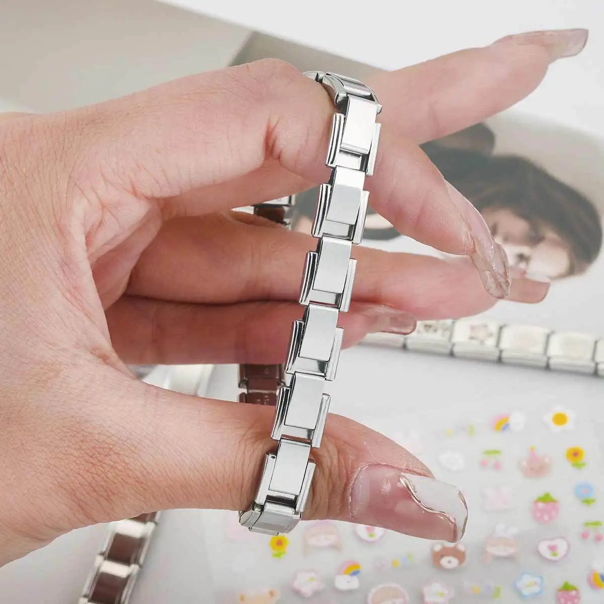 Stainless Steel Fashion Jewelry Bracelets DIY Couple Bracelet Gold Plated Personalized Italian Bracelet For Women Gift