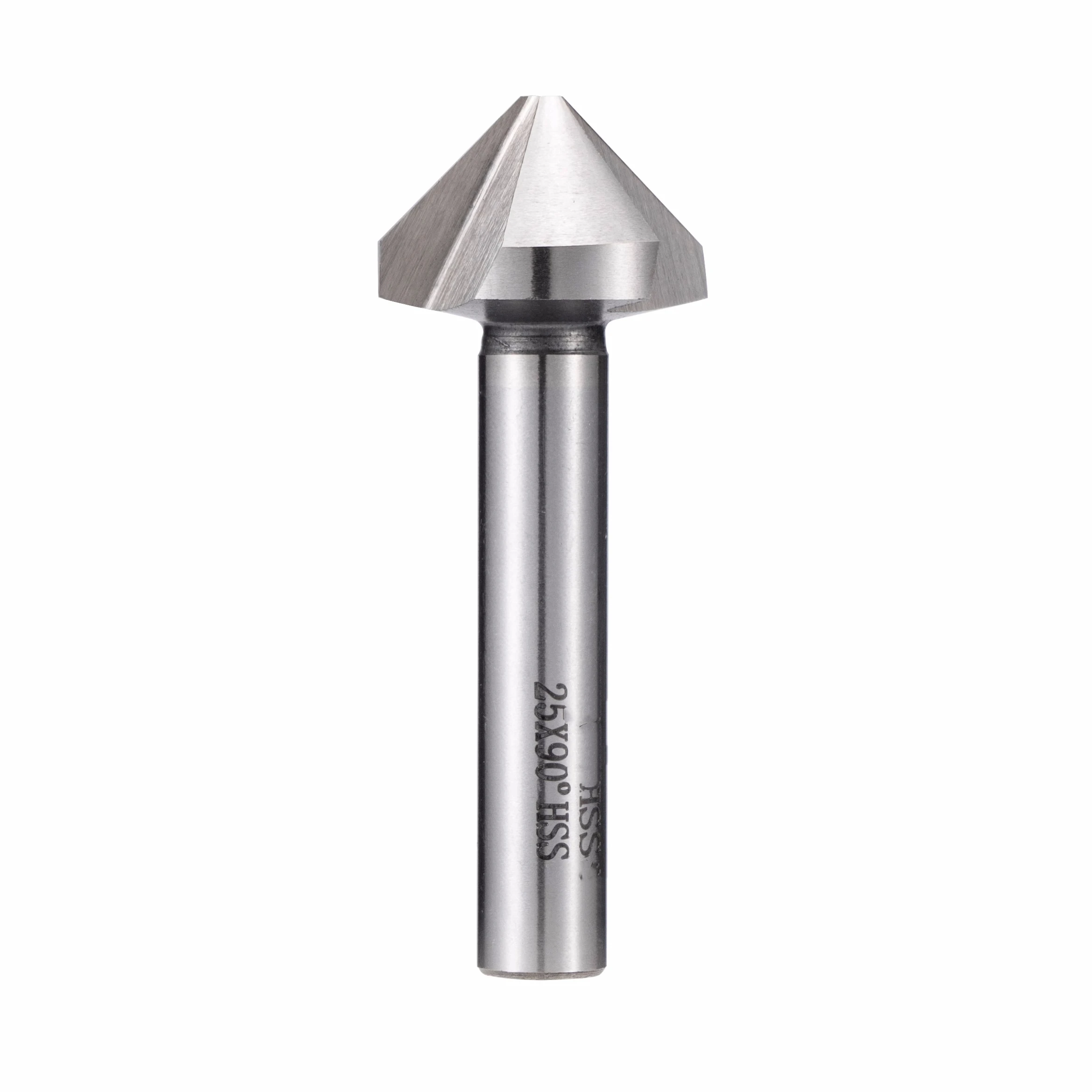 Chamfer Cutter Round shank 1 3 Flute 90 Degree HSS  Deburring Countersink Drill Bit