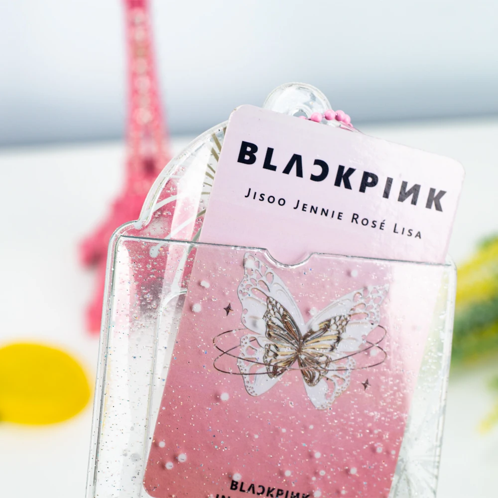 Custom kpop PC photocard holder PVC transparent glitter holographic effect card Sleeve Wholesale