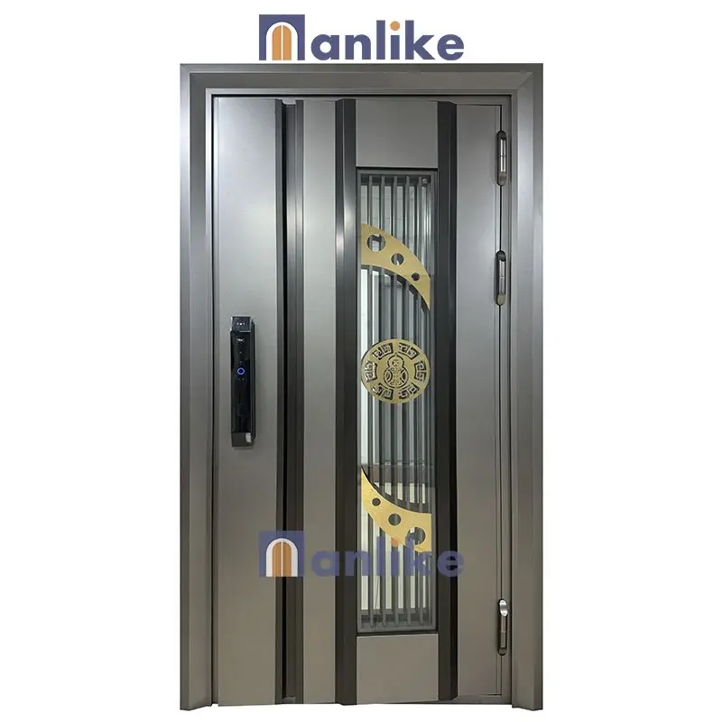 Anlike Metal Security Exterior Apartment Bullet Proof Villa Safety Front 304 Stainless Steel Entrance Armored Door