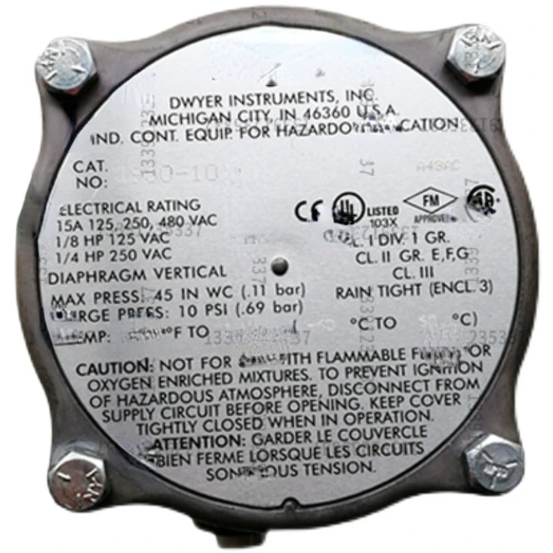 1950-1-2F 1950-0-2F 1950-5-2F Ultra Differential Pressure Explosion-proof Differential Pressure Switch 1950-20-2F 1950-10-2F