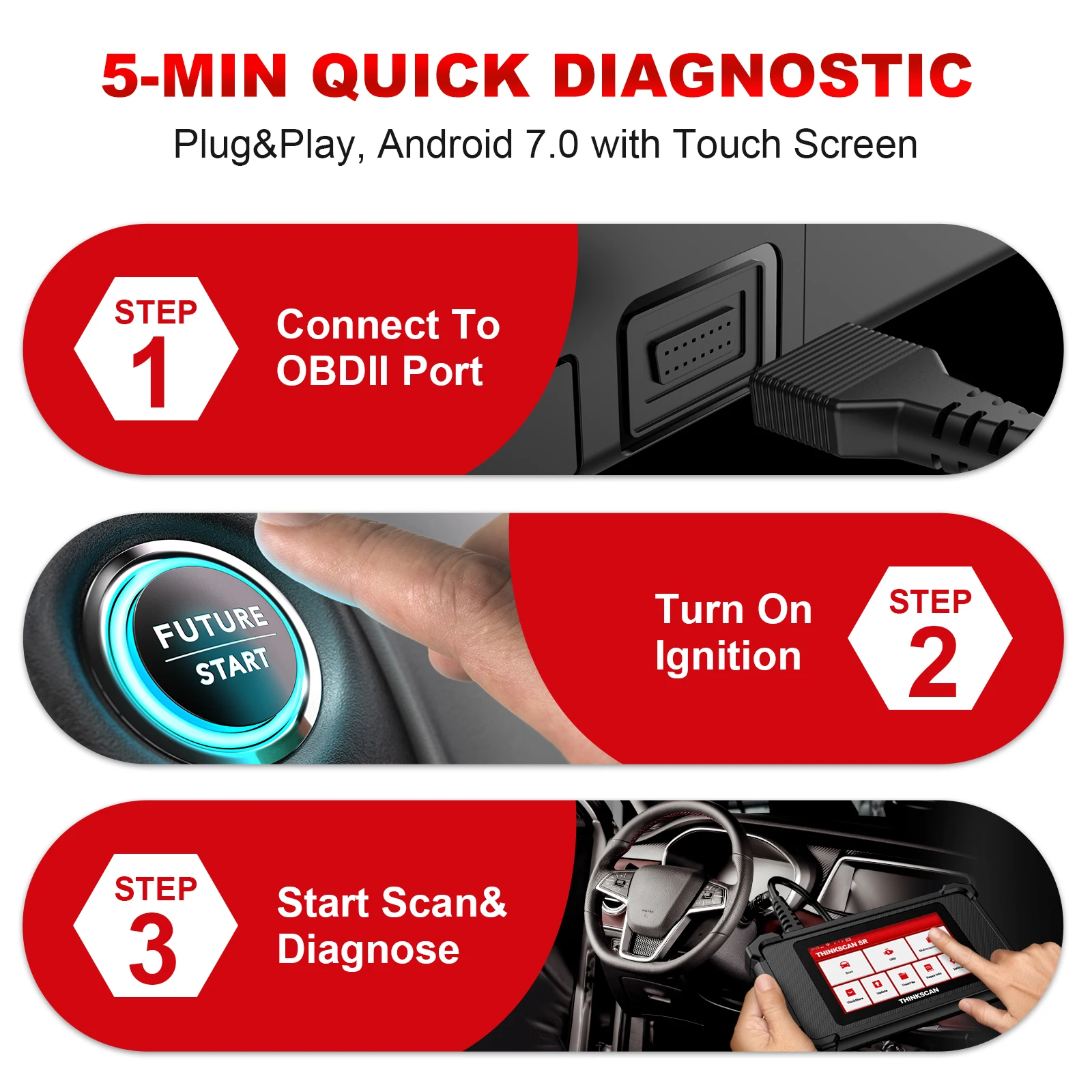 Доступный диагностический аппарат Thinkcar Thinkscan SR4 для автомобилей OBD 2