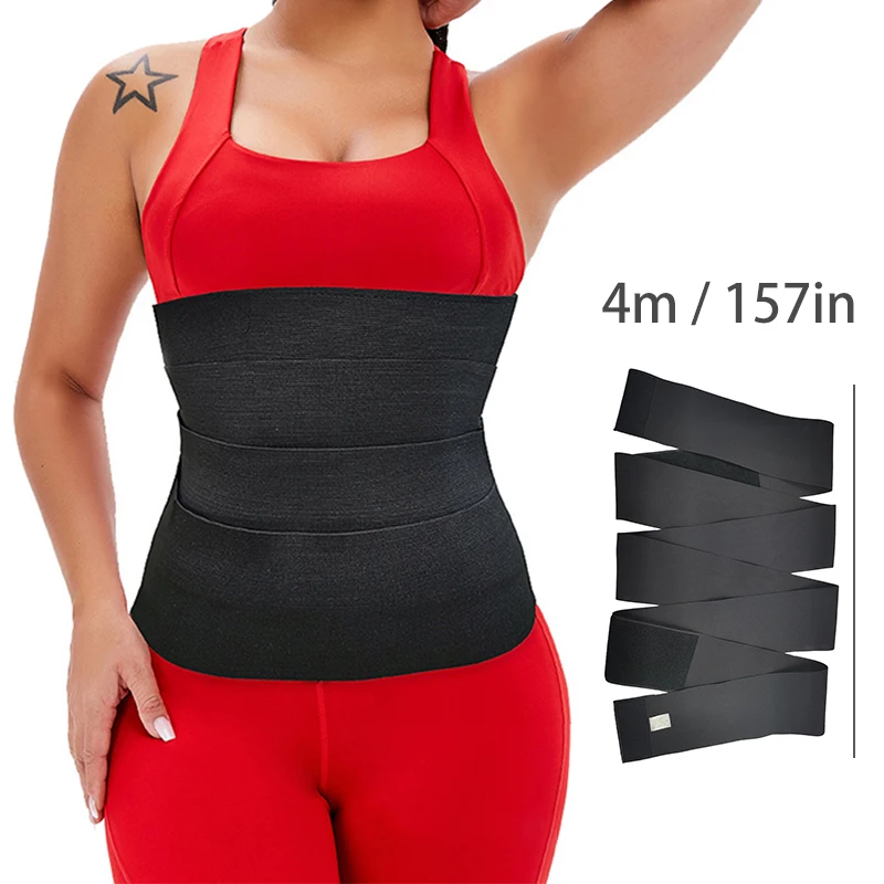 Elastic Band Tummy Wrap For Weight Loss Flat Belly Stomach Belt Body Shaper Waist Trainer for women