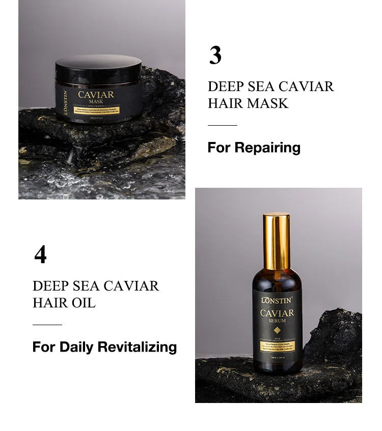 Wholesale OEM Private Label Custom Natural Caviar Extract Hair Care Products Organic Caviar Essential Oil