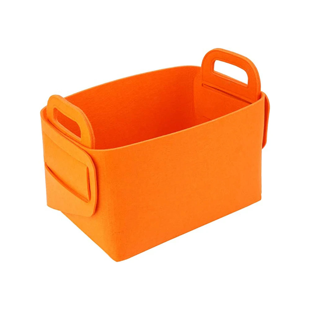 Wholesale hot sale home bedroom woven Felt Storage Basket Boxes With Handle