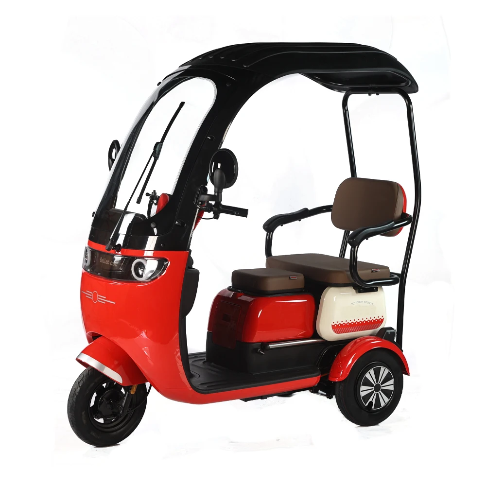 High Quality 500W Tricycle Electric Bike Long Range Electric Pedicab 3 Wheel Cargo Ebike With Roof