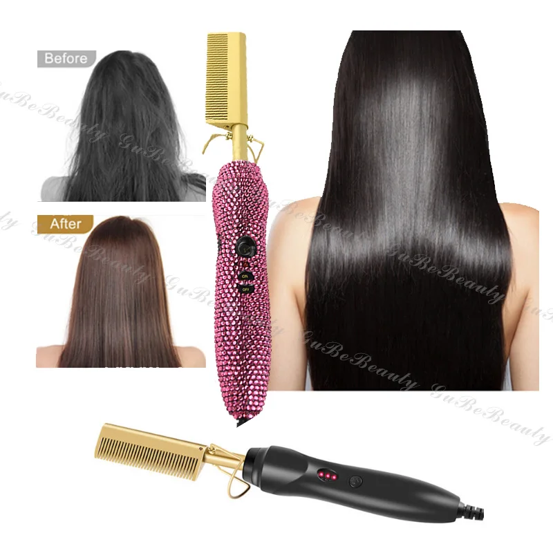 Горячая Распродажа электрическая щетка для завивки волос Gubebeauty AMZ со стразами фен выпрямитель домашнего использования с FCC &