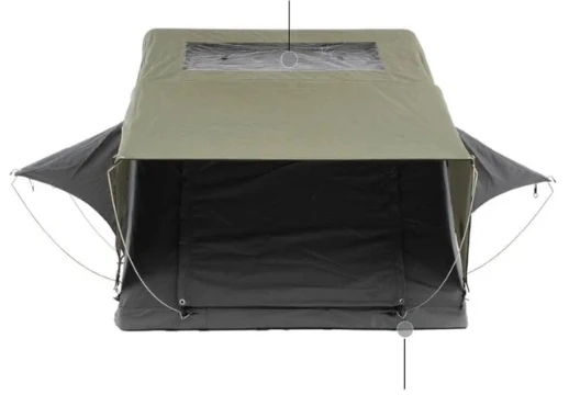 All-Season Rooftop Tent with Built-In Mattress and Rainfly for Camping in Any Weather
