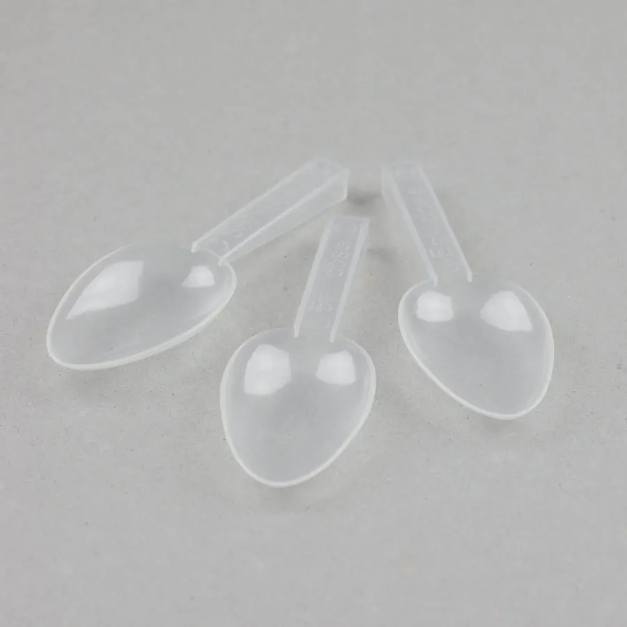 White Translucent PP Single or Double End Plastic 2.5ml to 5ml Measuring Spoons