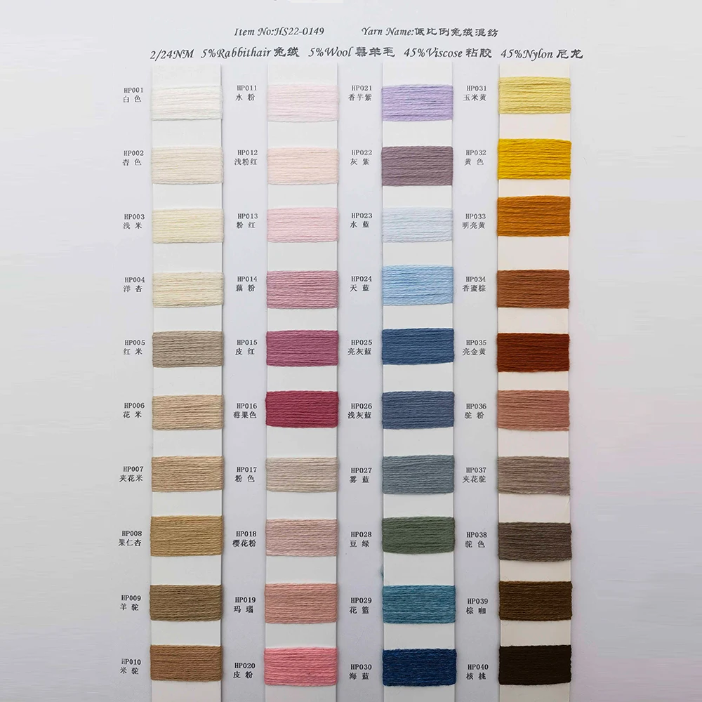 High Soft Touch Anti-Pilling Fiber 2/24NM Low Proportion Rabbit Hair Knitted Nylon Wool Rayon Viscose Cotton Blended Fancy Yarn