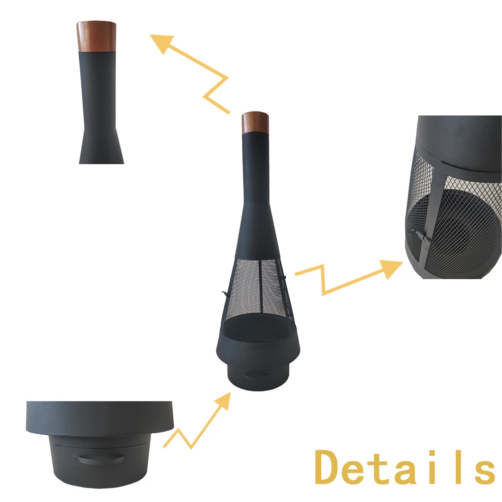 Modern Style Large Chimenea Camping Wood Burning Rust Color Corten Steel Bonfire Fire Pit For Backyard