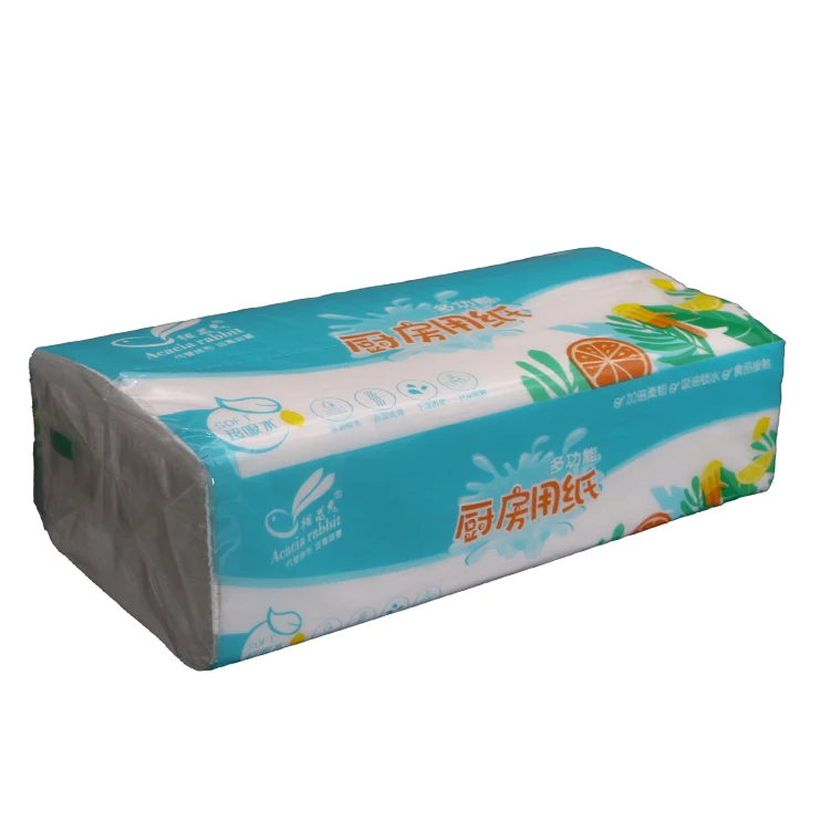 Factory Supply 2 Ply Oil Absorption Water Locking Paper Box Disposable Towels Kitchen Towel Tissue