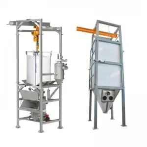 Powder Granule Material Bulk  Ton dust-free big bag discharge station open sacks machine