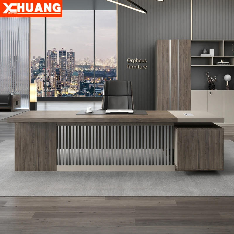 New design modern L shaped boss ceo manager desk executive wooden office table for office furniture