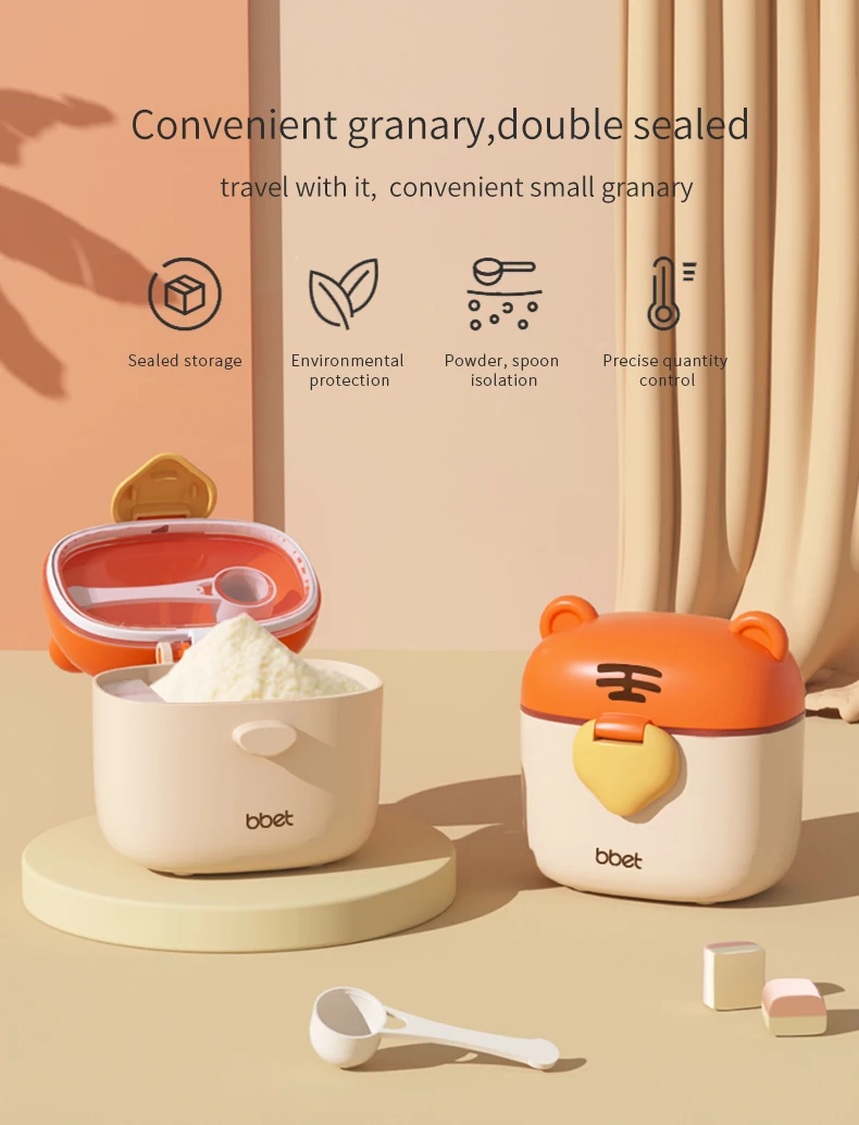 Food Grade baby milk powder/food/snack storage box Food container Reusable toddle kids snack container