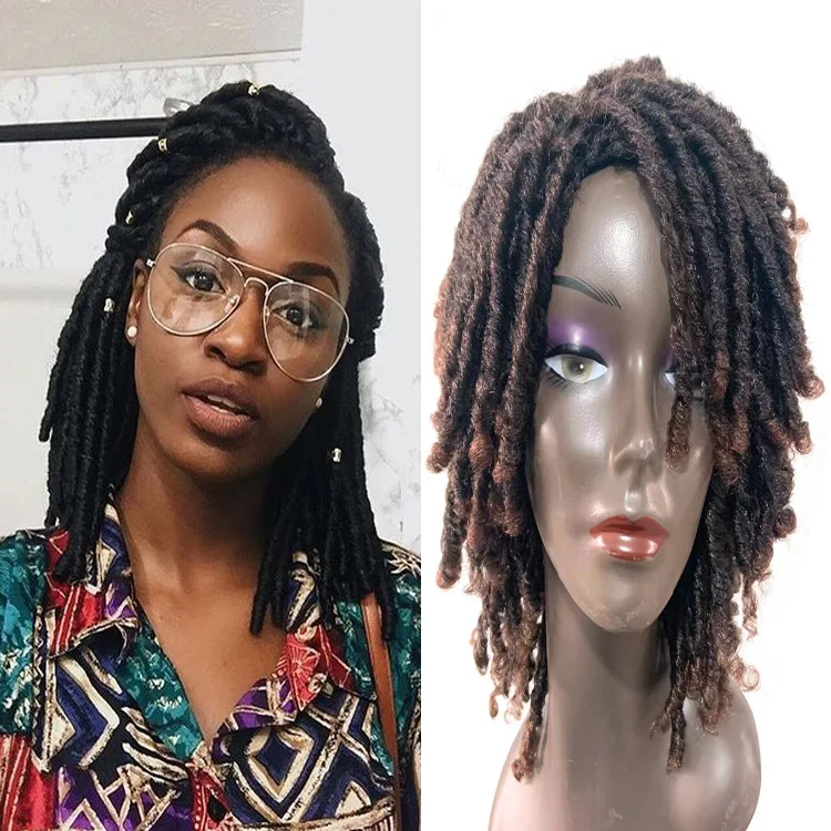 high temperature synthetic hair wigs premium kanekalon fiber soft faux locs  wig