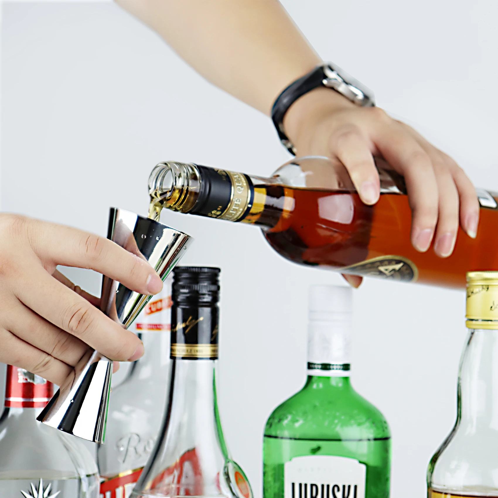 For Amazon Hot sale Popular Stainless Steel Bartender Accessories Bar Tool Cocktail Slim Measure Jigger 1/2oz