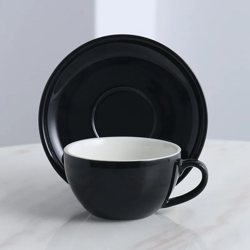 
4/8/12oz High quality factory colorful matte or glossy cappuccino latte espresso coffee cup saucer set with dish and spoon 