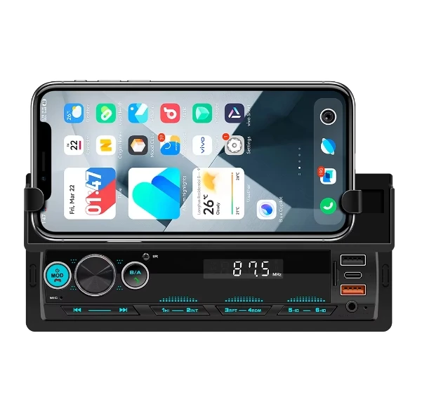 D160 однодиновый автомобильный стерео радио синий зуб USB AUX-IN MP3-плеер Dash DVD-плеер с подставкой для мобильного телефона FM Wave Band